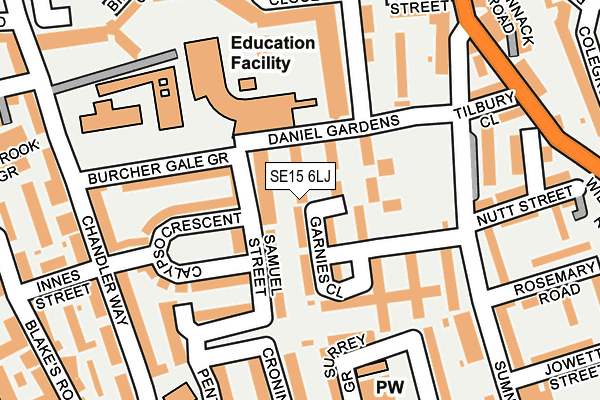 SE15 6LJ map - OS OpenMap – Local (Ordnance Survey) SE15 6LJ map - OS OpenMap – Local (Ordnance Survey)