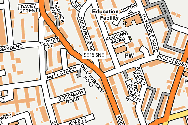 SE15 6NE map - OS OpenMap – Local (Ordnance Survey) SE15 6NE map - OS OpenMap – Local (Ordnance Survey)