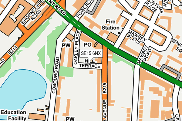 SE15 6NX map - OS OpenMap – Local (Ordnance Survey) SE15 6NX map - OS OpenMap – Local (Ordnance Survey)