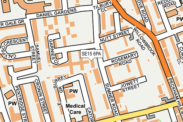 SE15 6PA map - OS OpenMap – Local (Ordnance Survey) SE15 6PA map - OS OpenMap – Local (Ordnance Survey)