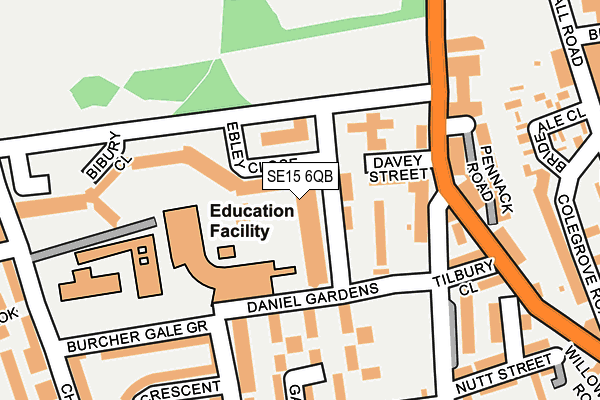SE15 6QB map - OS OpenMap – Local (Ordnance Survey)
