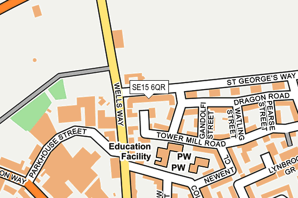 SE15 6QR map - OS OpenMap – Local (Ordnance Survey)