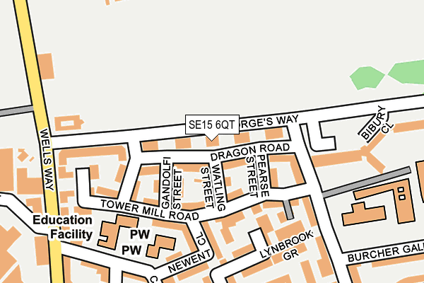 SE15 6QT map - OS OpenMap – Local (Ordnance Survey) SE15 6QT map - OS OpenMap – Local (Ordnance Survey)