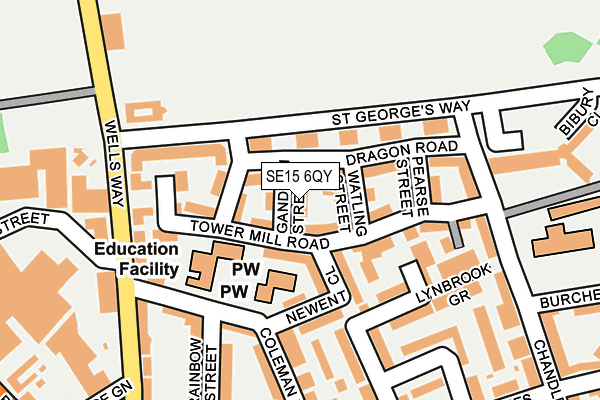 SE15 6QY map - OS OpenMap – Local (Ordnance Survey) SE15 6QY map - OS OpenMap – Local (Ordnance Survey)