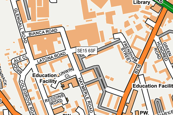 SE15 6SF map - OS OpenMap – Local (Ordnance Survey) SE15 6SF map - OS OpenMap – Local (Ordnance Survey)