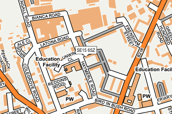 SE15 6SZ map - OS OpenMap – Local (Ordnance Survey) SE15 6SZ map - OS OpenMap – Local (Ordnance Survey)