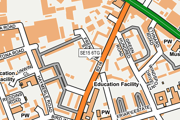 SE15 6TG map - OS OpenMap – Local (Ordnance Survey) SE15 6TG map - OS OpenMap – Local (Ordnance Survey)