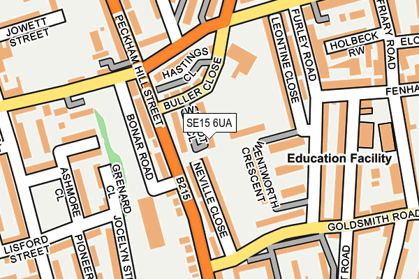 SE15 6UA map - OS OpenMap – Local (Ordnance Survey) SE15 6UA map - OS OpenMap – Local (Ordnance Survey)