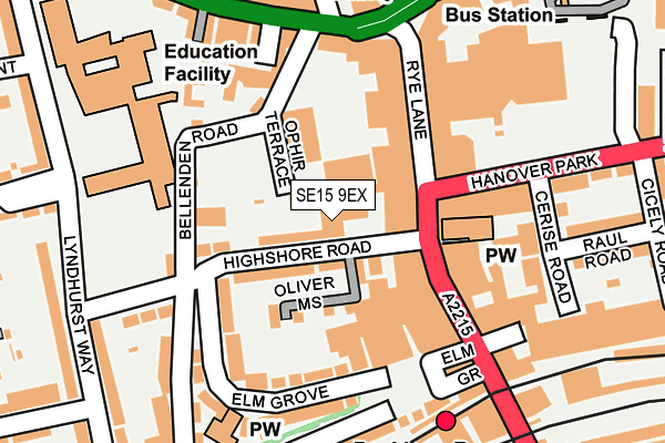 SE15 9EX map - OS OpenMap – Local (Ordnance Survey) SE15 9EX map - OS OpenMap – Local (Ordnance Survey)