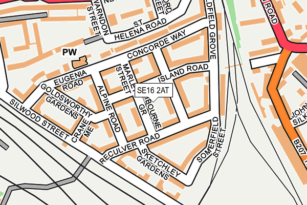 SE16 2AT map - OS OpenMap – Local (Ordnance Survey) SE16 2AT map - OS OpenMap – Local (Ordnance Survey)
