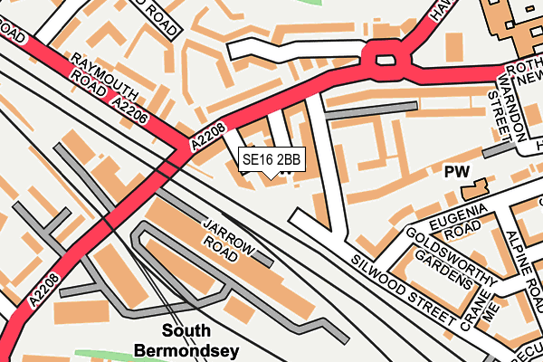 SE16 2BB map - OS OpenMap – Local (Ordnance Survey) SE16 2BB map - OS OpenMap – Local (Ordnance Survey)