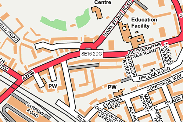 SE16 2DG map - OS OpenMap – Local (Ordnance Survey) SE16 2DG map - OS OpenMap – Local (Ordnance Survey)