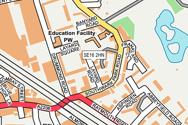 SE16 2HN map - OS OpenMap – Local (Ordnance Survey) SE16 2HN map - OS OpenMap – Local (Ordnance Survey)