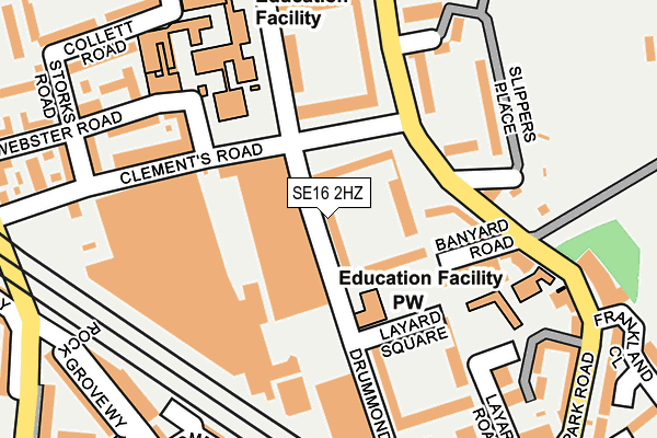 SE16 2HZ map - OS OpenMap – Local (Ordnance Survey) SE16 2HZ map - OS OpenMap – Local (Ordnance Survey)