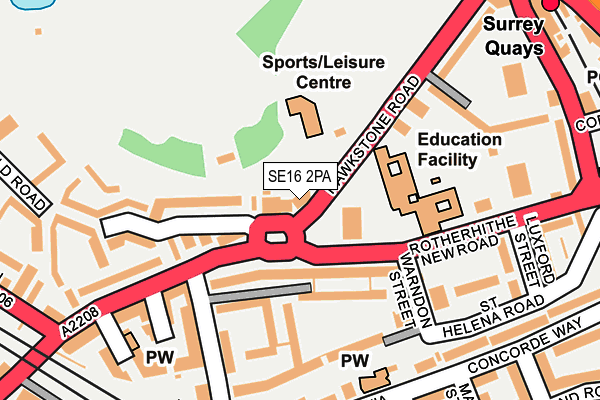 SE16 2PA map - OS OpenMap – Local (Ordnance Survey) SE16 2PA map - OS OpenMap – Local (Ordnance Survey)