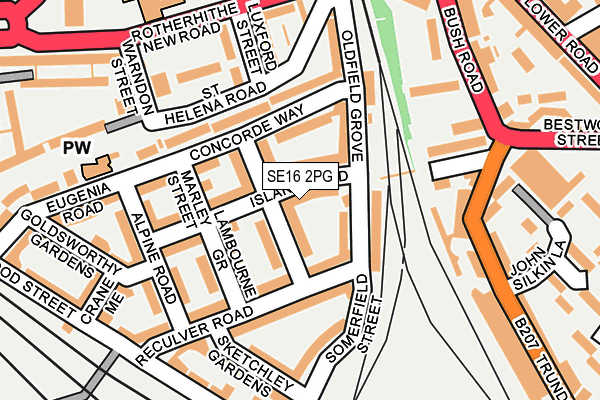 SE16 2PG map - OS OpenMap – Local (Ordnance Survey) SE16 2PG map - OS OpenMap – Local (Ordnance Survey)