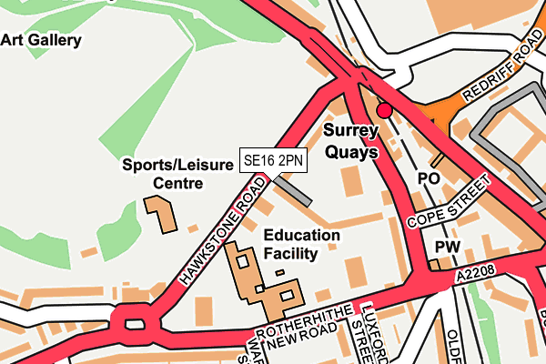 SE16 2PN map - OS OpenMap – Local (Ordnance Survey)