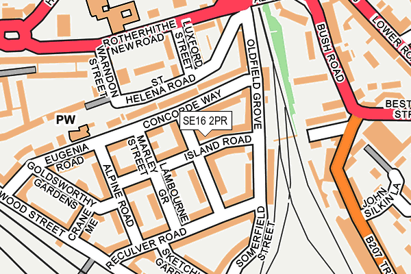SE16 2PR map - OS OpenMap – Local (Ordnance Survey) SE16 2PR map - OS OpenMap – Local (Ordnance Survey)