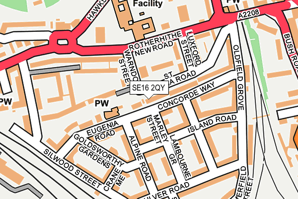 SE16 2QY map - OS OpenMap – Local (Ordnance Survey) SE16 2QY map - OS OpenMap – Local (Ordnance Survey)