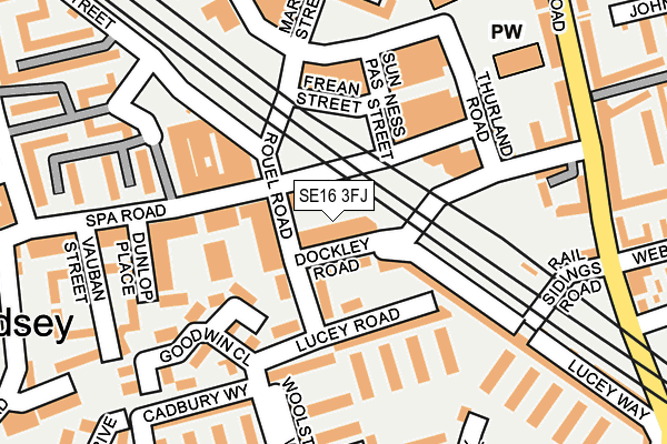 SE16 3FJ map - OS OpenMap – Local (Ordnance Survey) SE16 3FJ map - OS OpenMap – Local (Ordnance Survey)