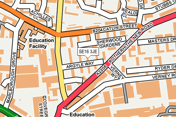 SE16 3JE map - OS OpenMap – Local (Ordnance Survey)