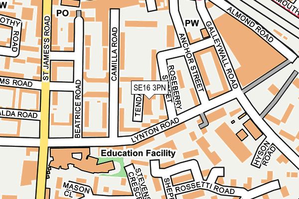 SE16 3PN map - OS OpenMap – Local (Ordnance Survey) SE16 3PN map - OS OpenMap – Local (Ordnance Survey)