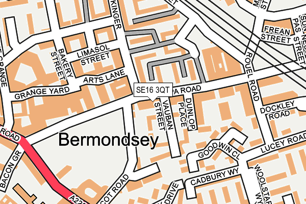 SE16 3QT map - OS OpenMap – Local (Ordnance Survey) SE16 3QT map - OS OpenMap – Local (Ordnance Survey)