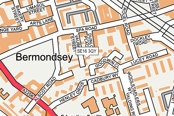 SE16 3QY map - OS OpenMap – Local (Ordnance Survey) SE16 3QY map - OS OpenMap – Local (Ordnance Survey)