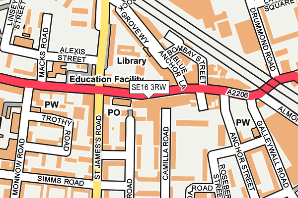 SE16 3RW map - OS OpenMap – Local (Ordnance Survey) SE16 3RW map - OS OpenMap – Local (Ordnance Survey)