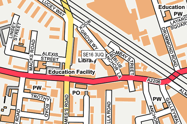 SE16 3UQ map - OS OpenMap – Local (Ordnance Survey) SE16 3UQ map - OS OpenMap – Local (Ordnance Survey)
