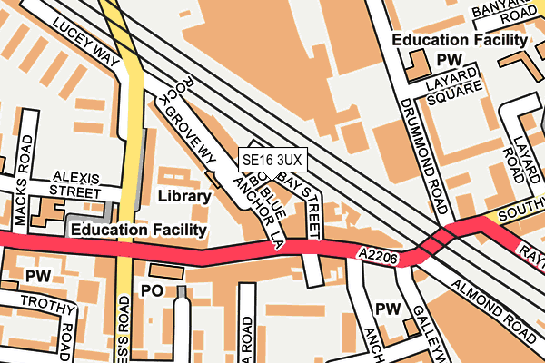 SE16 3UX map - OS OpenMap – Local (Ordnance Survey) SE16 3UX map - OS OpenMap – Local (Ordnance Survey)