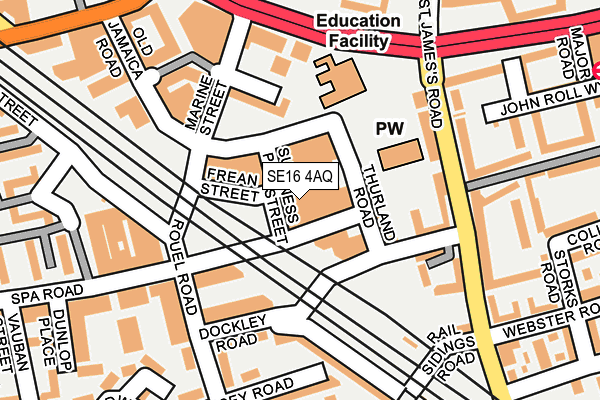 SE16 4AQ map - OS OpenMap – Local (Ordnance Survey) SE16 4AQ map - OS OpenMap – Local (Ordnance Survey)