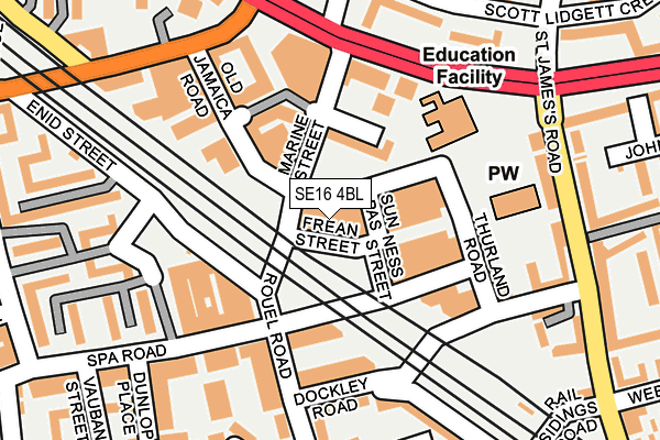 SE16 4BL map - OS OpenMap – Local (Ordnance Survey) SE16 4BL map - OS OpenMap – Local (Ordnance Survey)