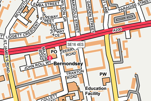 SE16 4ES map - OS OpenMap – Local (Ordnance Survey)