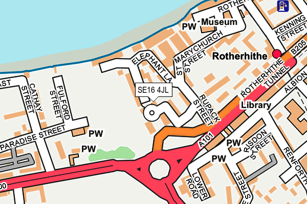 SE16 4JL map - OS OpenMap – Local (Ordnance Survey)