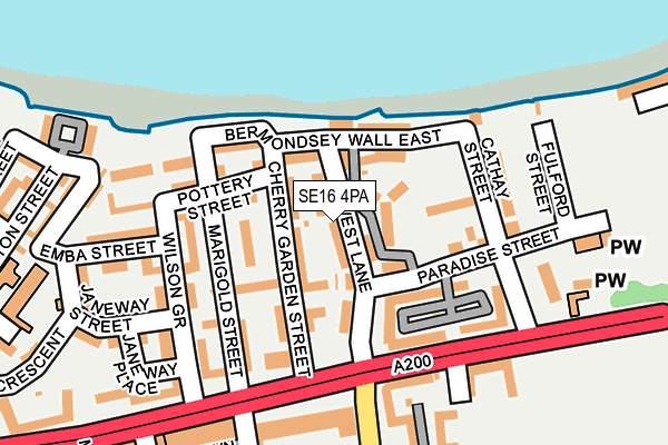 SE16 4PA map - OS OpenMap – Local (Ordnance Survey) SE16 4PA map - OS OpenMap – Local (Ordnance Survey)