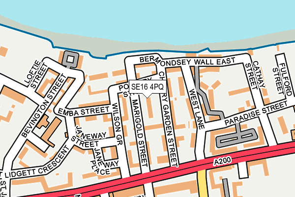 SE16 4PQ map - OS OpenMap – Local (Ordnance Survey) SE16 4PQ map - OS OpenMap – Local (Ordnance Survey)