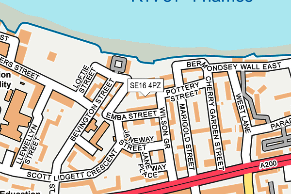 SE16 4PZ map - OS OpenMap – Local (Ordnance Survey) SE16 4PZ map - OS OpenMap – Local (Ordnance Survey)