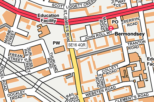SE16 4QR map - OS OpenMap – Local (Ordnance Survey) SE16 4QR map - OS OpenMap – Local (Ordnance Survey)