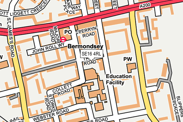 SE16 4RL map - OS OpenMap – Local (Ordnance Survey)