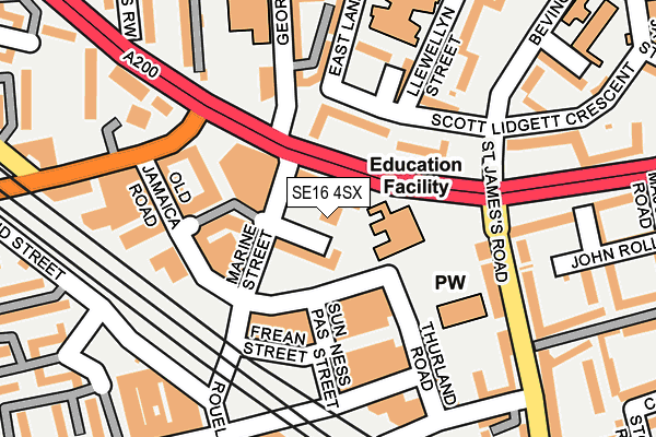 SE16 4SX map - OS OpenMap – Local (Ordnance Survey) SE16 4SX map - OS OpenMap – Local (Ordnance Survey)