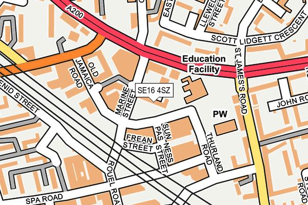 SE16 4SZ map - OS OpenMap – Local (Ordnance Survey) SE16 4SZ map - OS OpenMap – Local (Ordnance Survey)