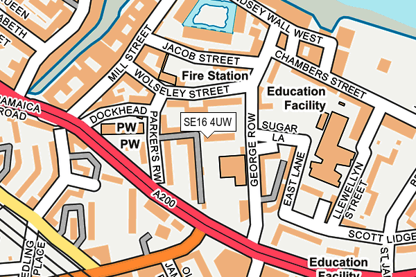 SE16 4UW map - OS OpenMap – Local (Ordnance Survey) SE16 4UW map - OS OpenMap – Local (Ordnance Survey)