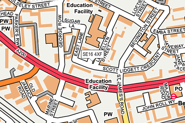 SE16 4XF map - OS OpenMap – Local (Ordnance Survey) SE16 4XF map - OS OpenMap – Local (Ordnance Survey)