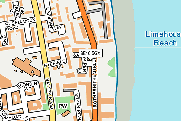 SE16 5GX map - OS OpenMap – Local (Ordnance Survey) SE16 5GX map - OS OpenMap – Local (Ordnance Survey)