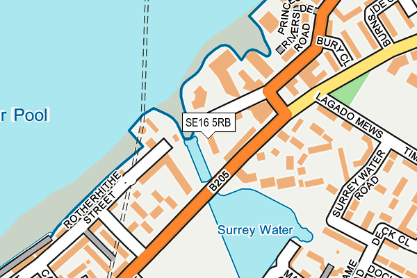 SE16 5RB map - OS OpenMap – Local (Ordnance Survey) SE16 5RB map - OS OpenMap – Local (Ordnance Survey)