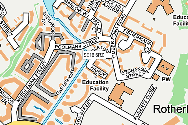 SE16 6RZ map - OS OpenMap – Local (Ordnance Survey) SE16 6RZ map - OS OpenMap – Local (Ordnance Survey)