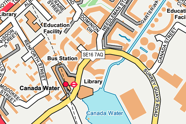 SE16 7AQ map - OS OpenMap – Local (Ordnance Survey)