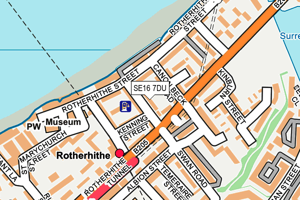 SE16 7DU map - OS OpenMap – Local (Ordnance Survey)