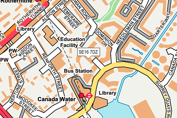 SE16 7DZ map - OS OpenMap – Local (Ordnance Survey) SE16 7DZ map - OS OpenMap – Local (Ordnance Survey)
